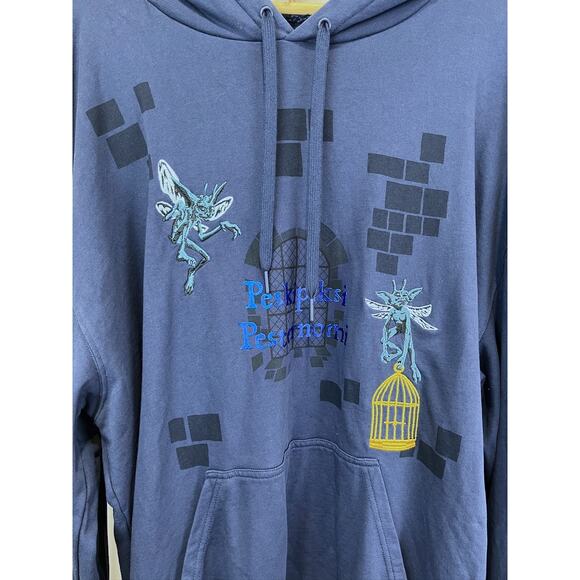 HARRY POTTER Wizarding World Peskipiksi Pesternomi Pullover Hoodie Top Blue XL - Picture 3 of 8